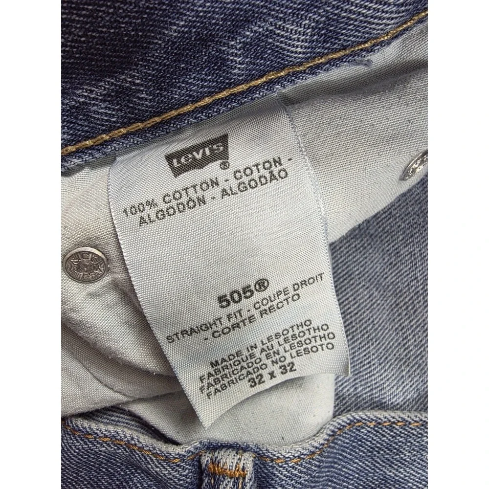 Levi's 505 Regular Fit Straight Leg Light Wash‎ Denim Jeans Men's Size 32X32